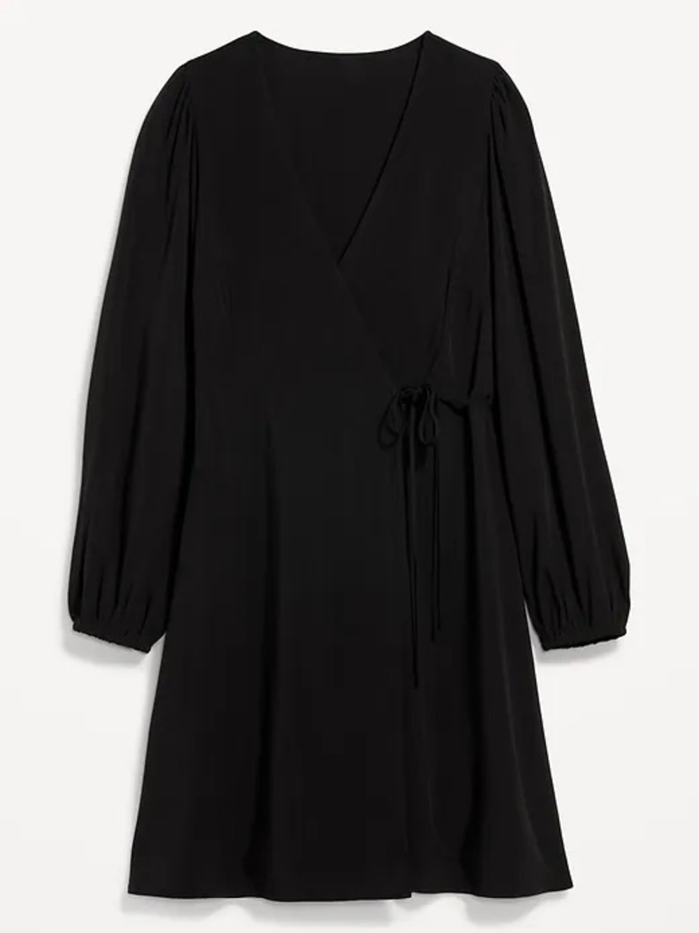 Old Navy Small Women's Black Wrap Long-Sleeve Dress
